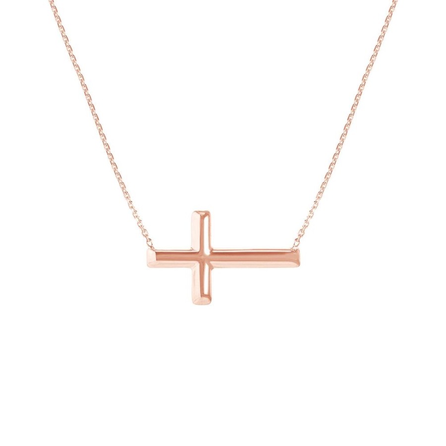 Jewelry Smyth Jewelers | 14K Gold Sideways Cross Necklace