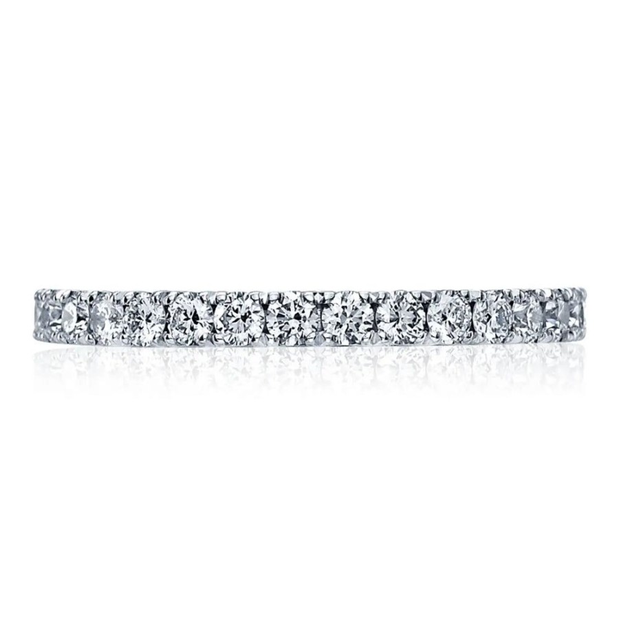 Jewelry Tacori | Tacori Sculpted Crescent French Pave Diamond Eternity Wedding Band