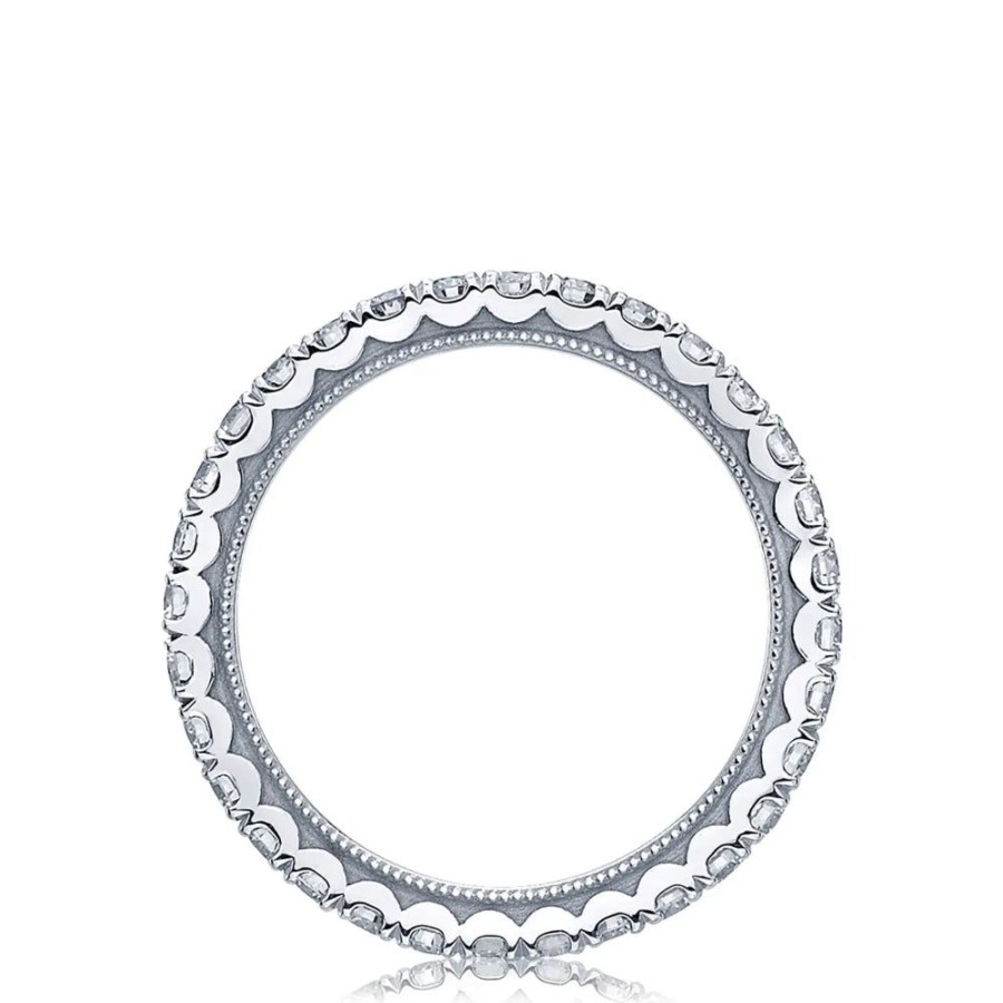 Jewelry Tacori | Tacori Sculpted Crescent French Pave Diamond Eternity Wedding Band