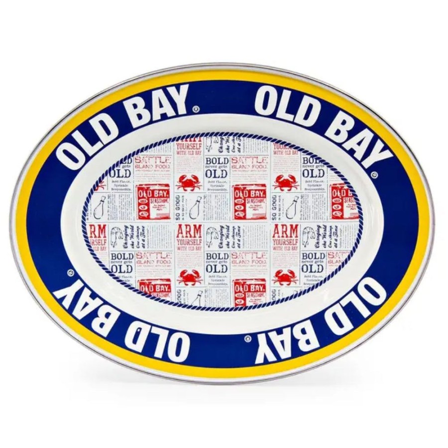 Gifts Golden Rabbit | Golden Rabbit Old Bay Oval Platter