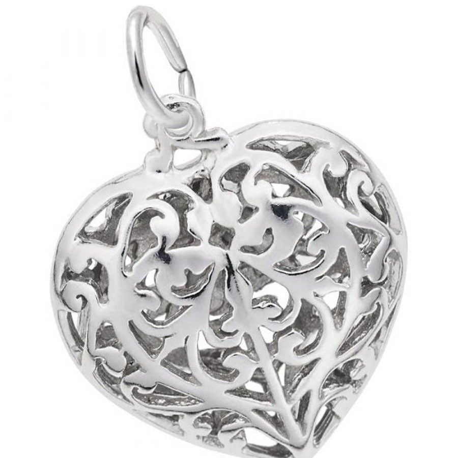 Jewelry Rembrandt | 14W Filigree Heart Charm