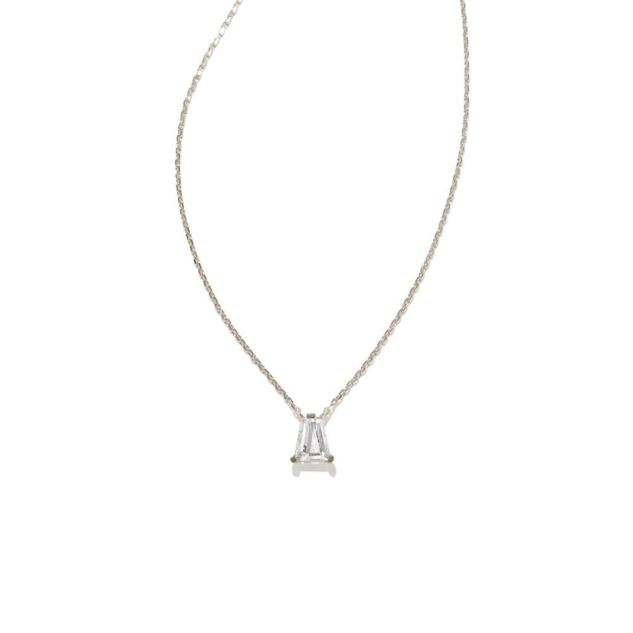 Jewelry Kendra Scott | Kendra Scott Blair Pendant Necklace In White Crystal