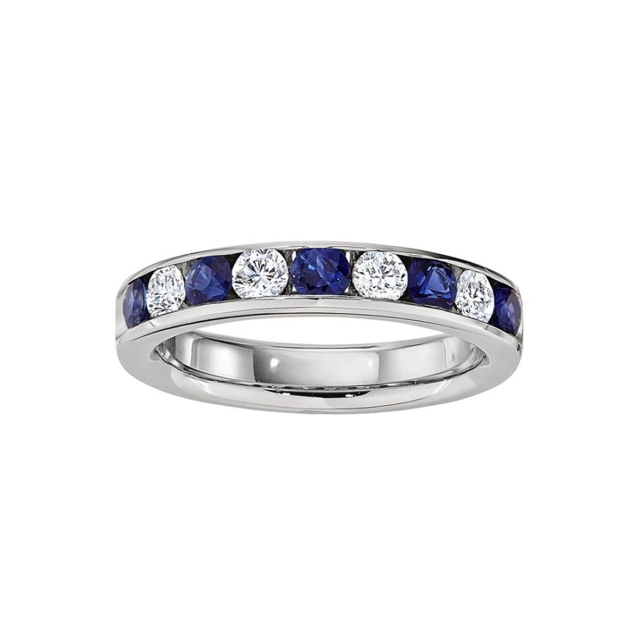 Jewelry Smyth Jewelers | 14K Sapphire & Diamond Wedding Band