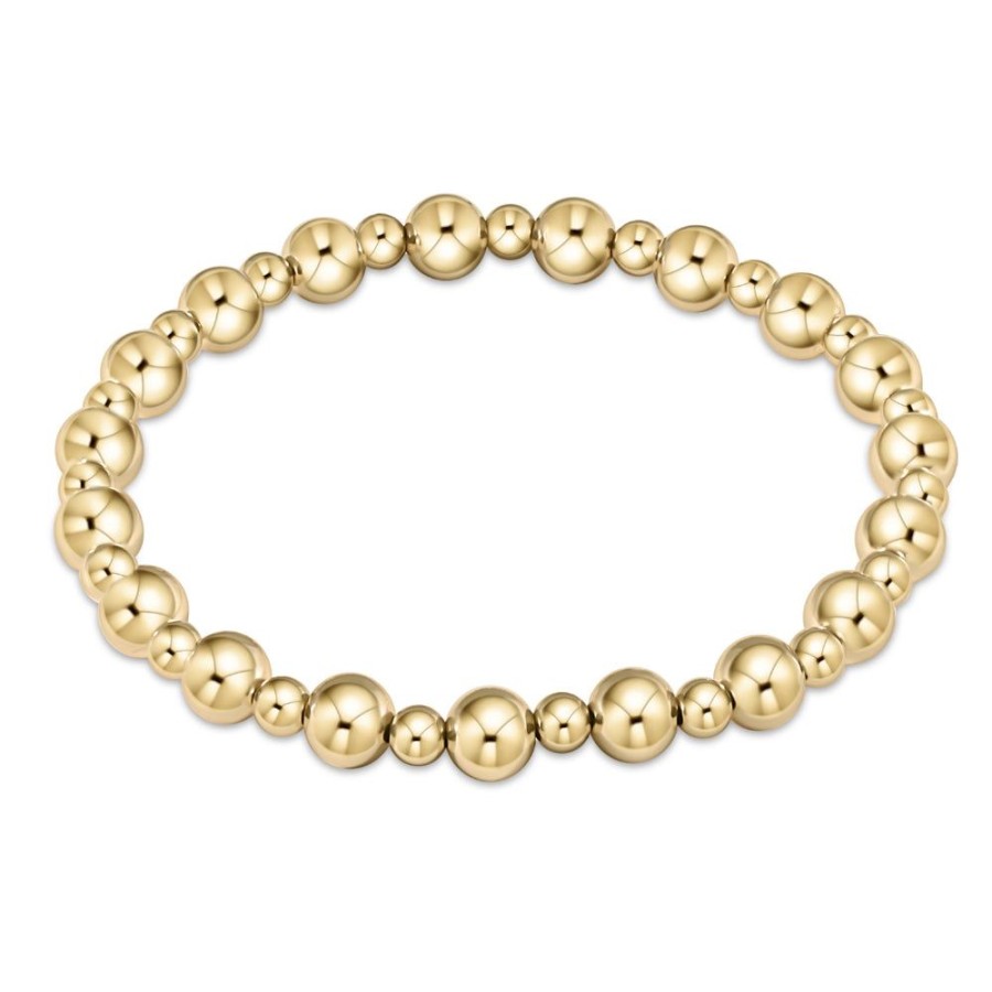 Jewelry enewton | Enewton Classic Grateful Pattern Bead Bracelet - Gold