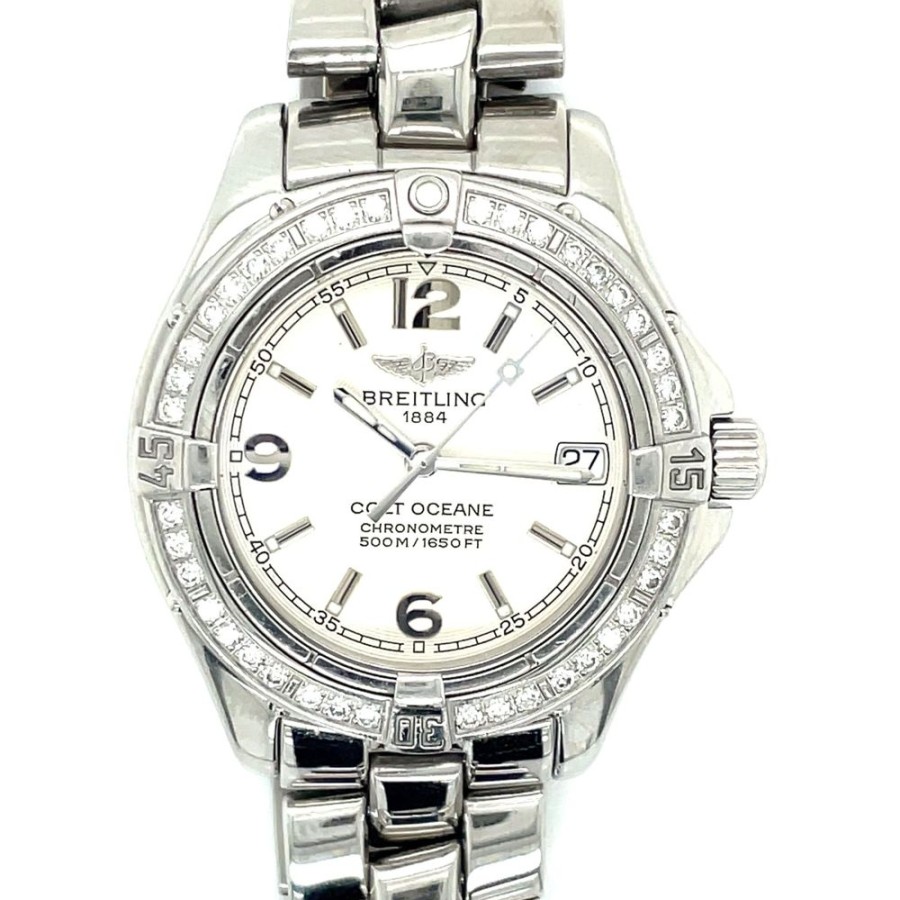 Timepieces Smyth Jewelers | Estate Ladies Breitling Colt Oceane With Diamond Bezel In Stainless St