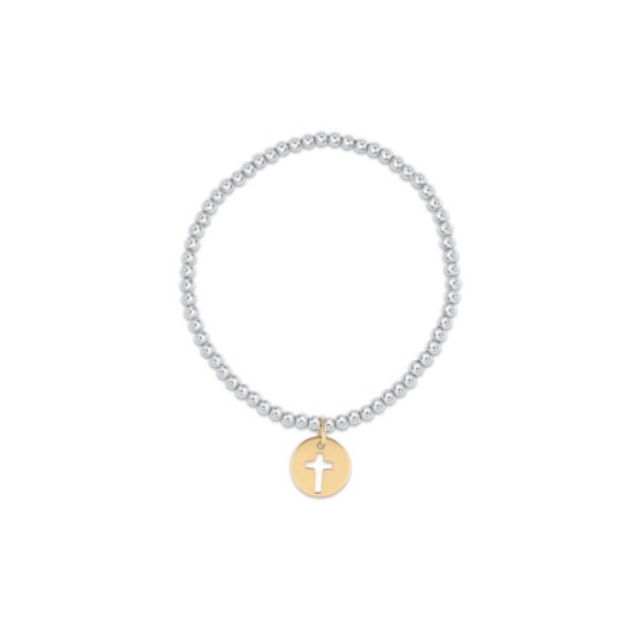 Jewelry enewton | Enewton Classic 3Mm Sterling Bead Bracelet With Gold Disc Charm