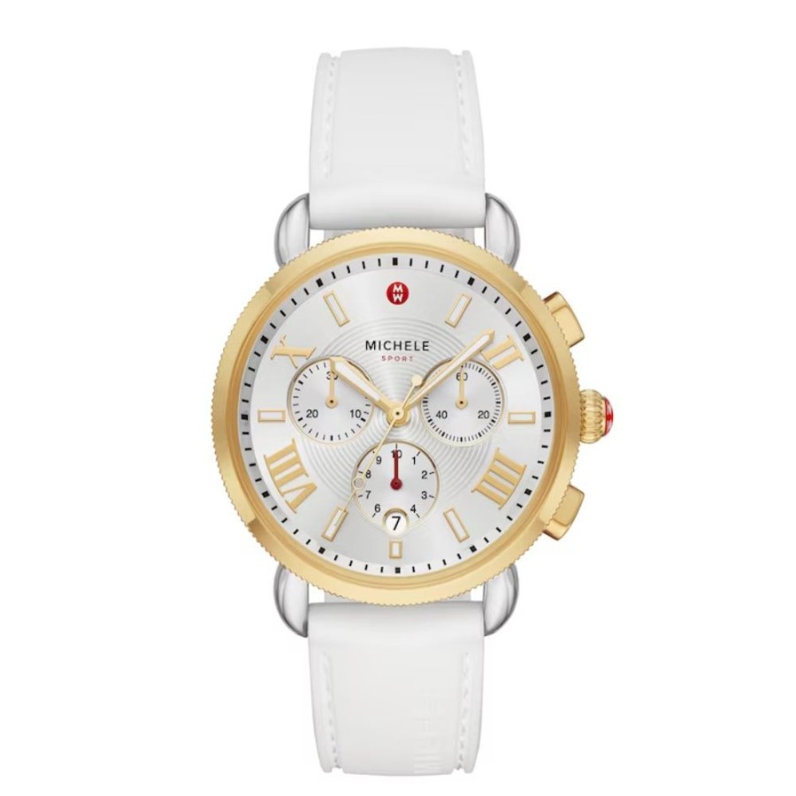 Timepieces Michele | Michele Sporty Sport Sail White Silicone Watch