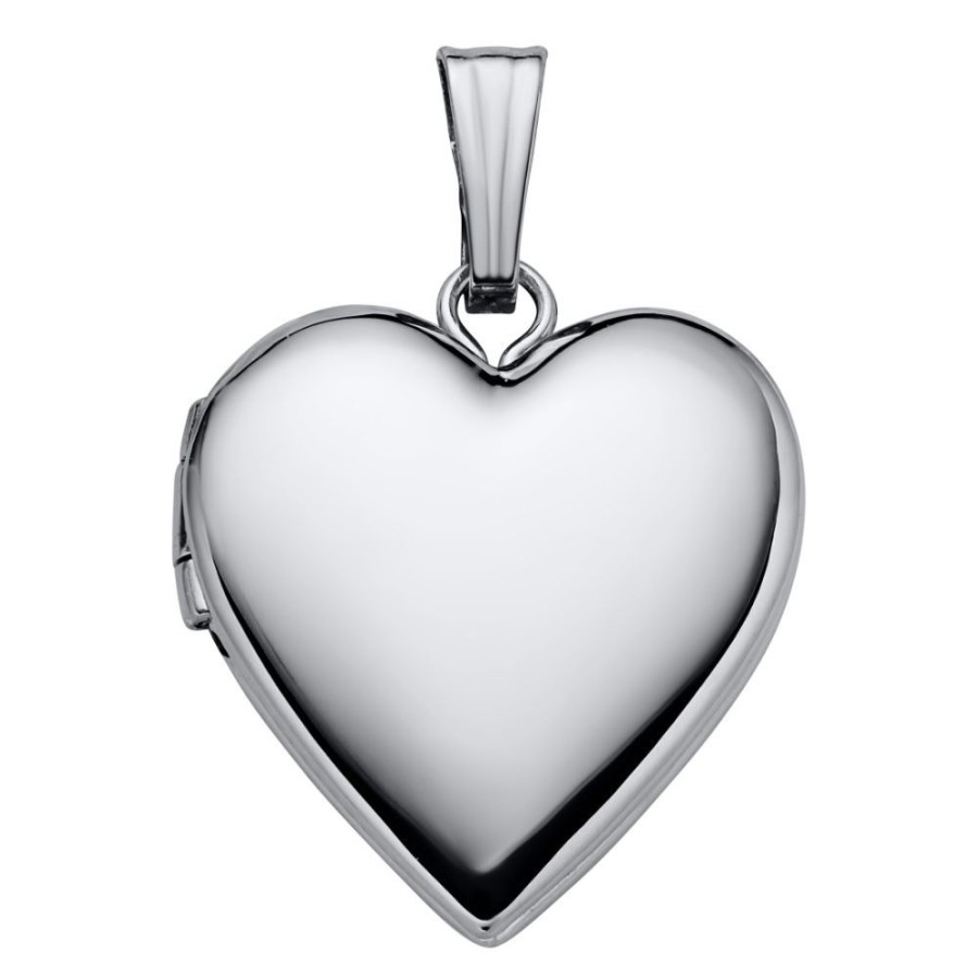 Jewelry Smyth Jewelers | Sterling Silver Heart Plain Locket Necklace 18"