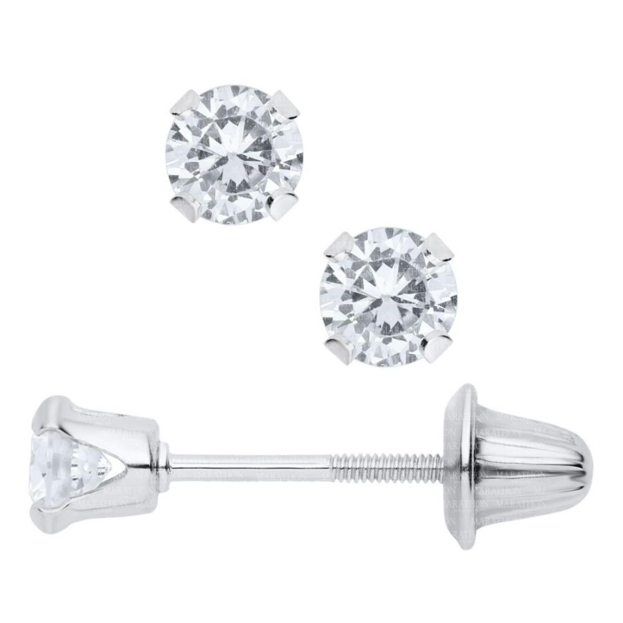 Jewelry Smyth Jewelers | 14K White Gold Cz Stud Earrings