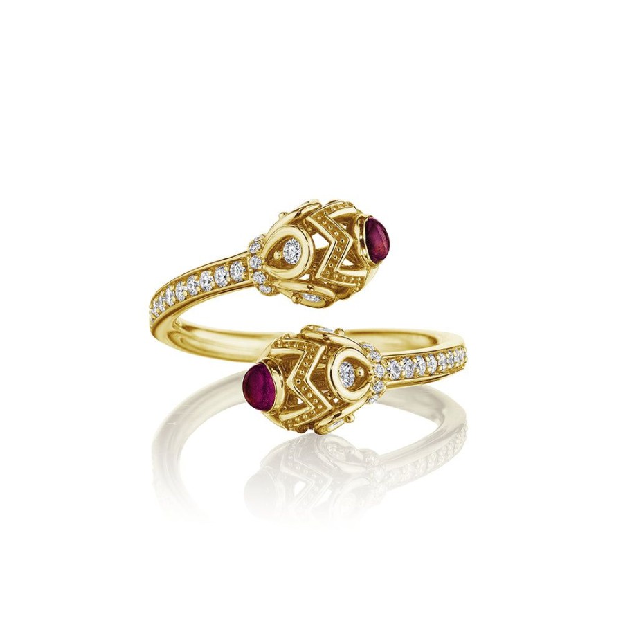 Jewelry Verragio | Verragio 18K Diamond And Rhodolite Garnet Bypass Ring