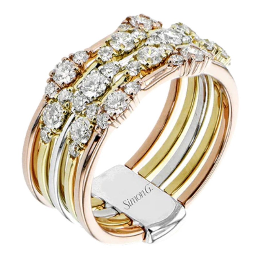 Jewelry Simon G | Simon G. 18K Gold 5-Row Diamond Band