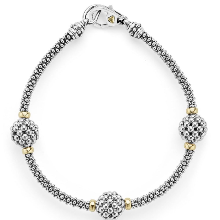 Jewelry Lagos | Lagos Signature Caviar Three Station Beaded Bracelet