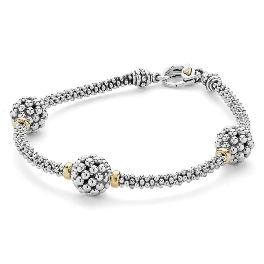 Jewelry Lagos | Lagos Signature Caviar Three Station Beaded Bracelet