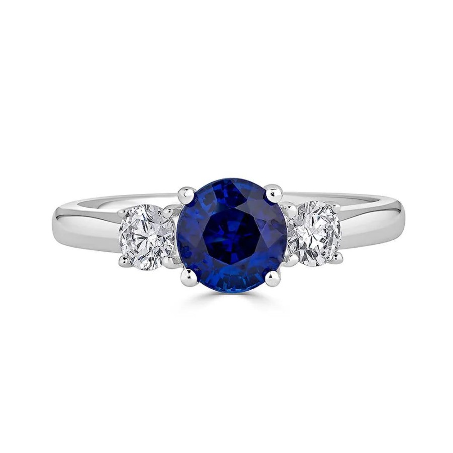 Jewelry Martin Flyer | Martin Flyer Flyerfit Sapphire And Diamond Three Stone Ring