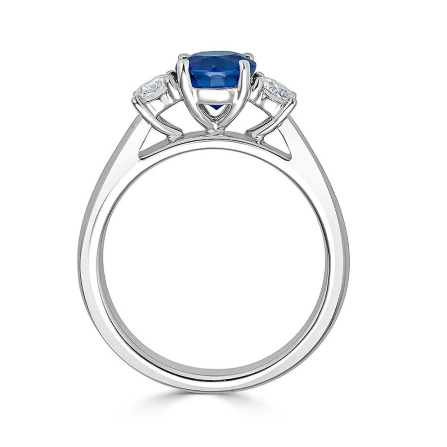 Jewelry Martin Flyer | Martin Flyer Flyerfit Sapphire And Diamond Three Stone Ring