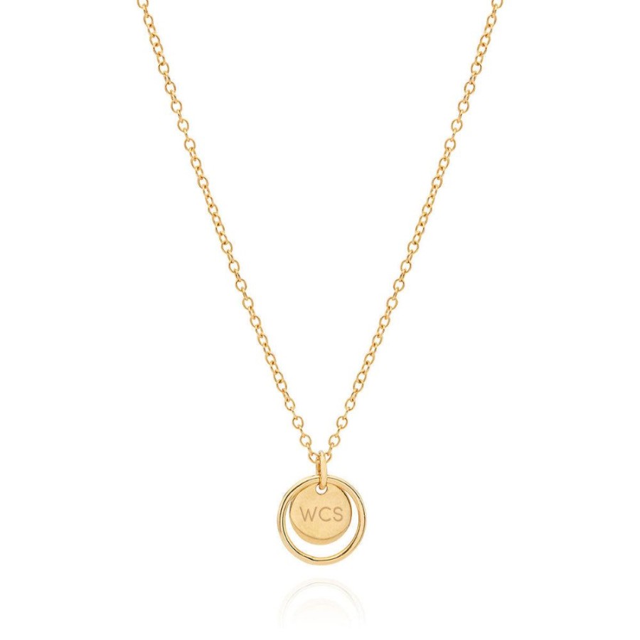 Jewelry Anna Beck | Anna Beck Engravable Double Circle Necklace