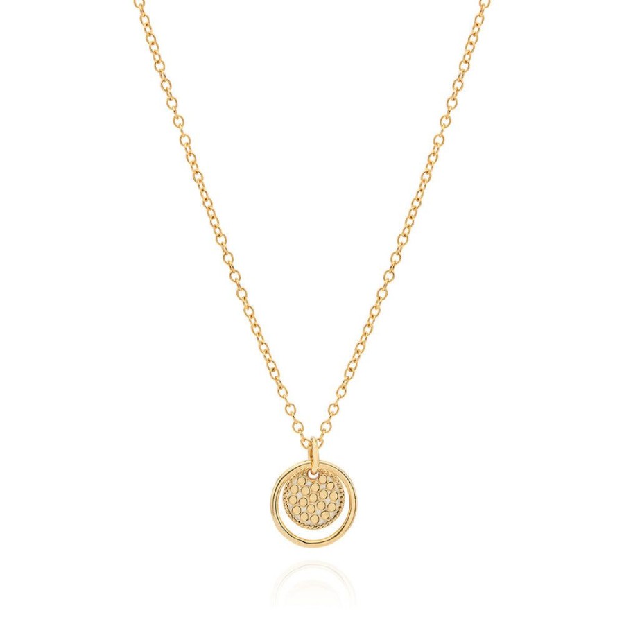 Jewelry Anna Beck | Anna Beck Engravable Double Circle Necklace