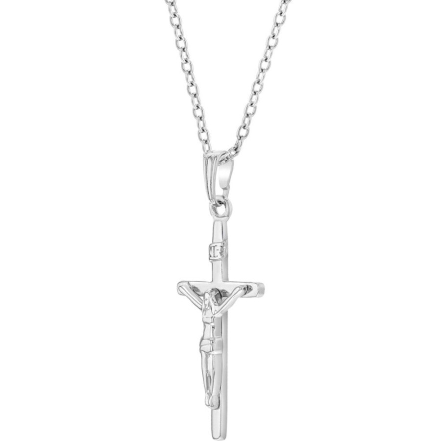 Jewelry Smyth Jewelers | Children'S Sterling Silver Traditional Jesus Crucifix Pendant Necklace