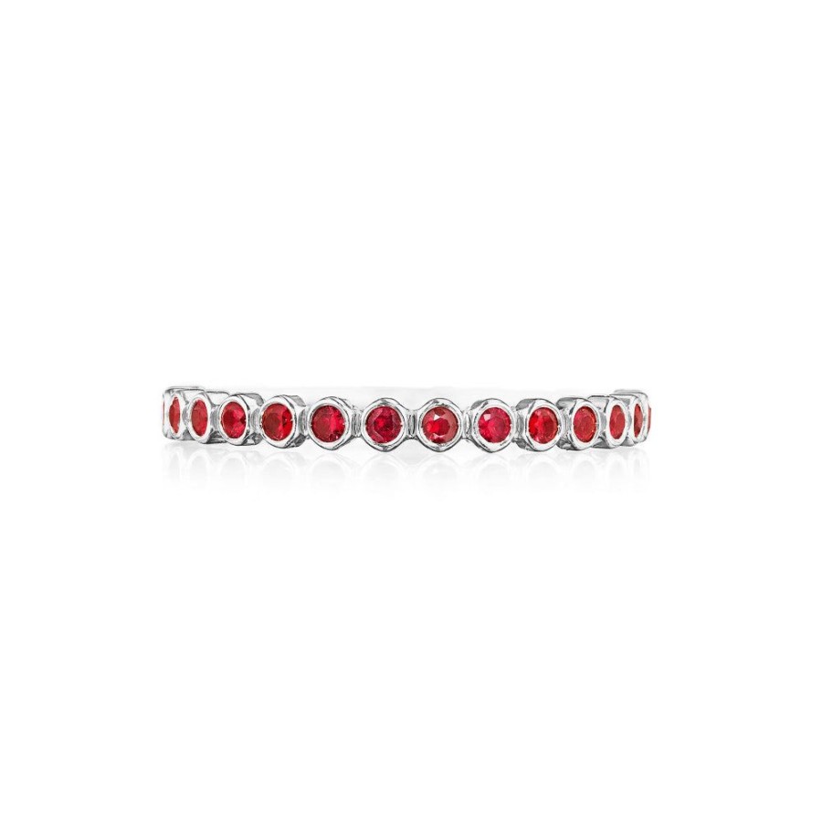 Jewelry Tacori | Tacori Sculpted Crescent 18K Gold Bezel Droplet Ruby Wedding Band - Ha