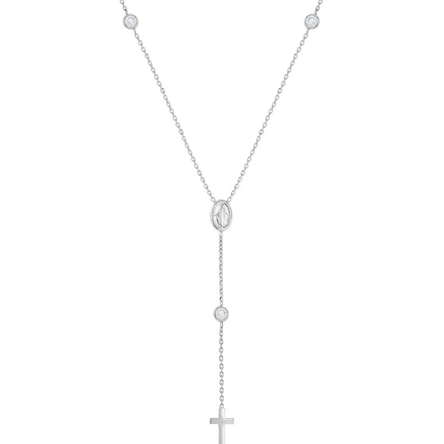 Jewelry Smyth Jewelers | Children'S Sterling Silver 16" Miraculous Virgin Mary Necklace