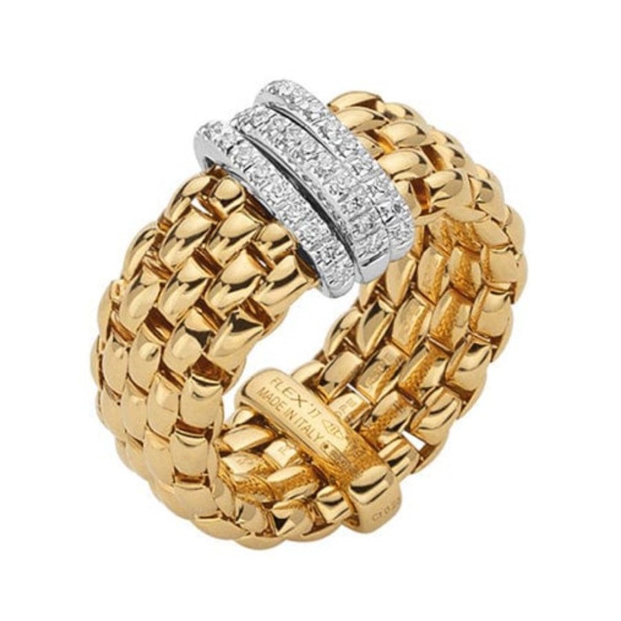 Jewelry Fope | Fope Panorama 18K Flexible Ring With Diamonds