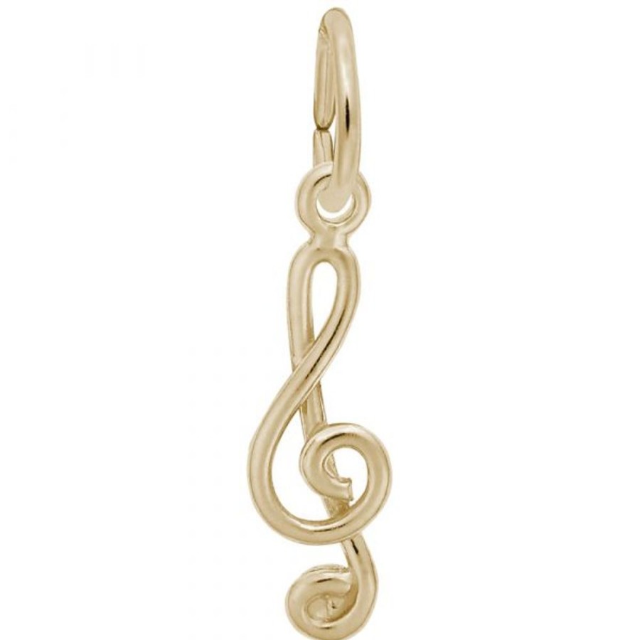 Jewelry Rembrandt | 14K Yellow Gold Treble Clef Charm