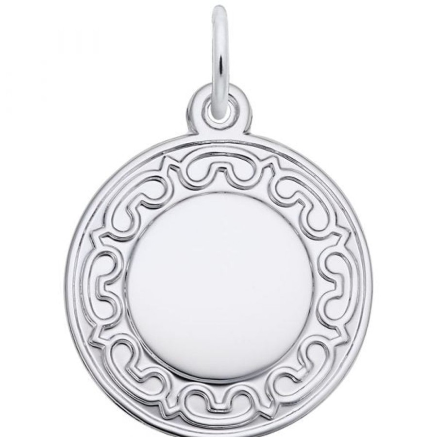 Jewelry Rembrandt | Sterling Silver Disc With Filigree Edge Charm