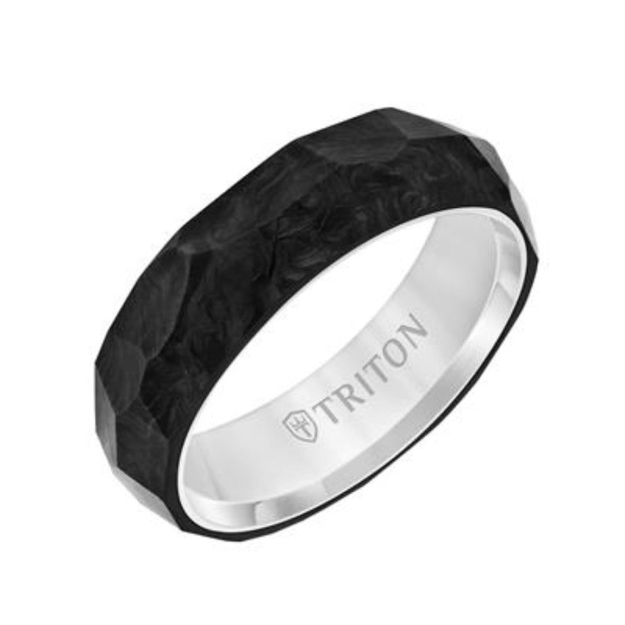 Jewelry Smyth Jewelers | Frederick Goldman 6.5Mm Faceted Carbon Fiber With Grey Titanium