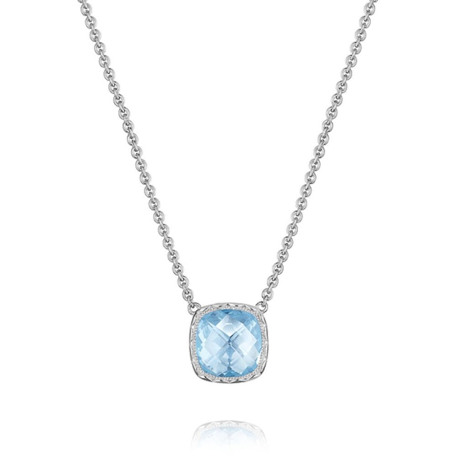 Jewelry Tacori | Tacori Bold Cushion Gem Necklace With Sky Blue Topaz