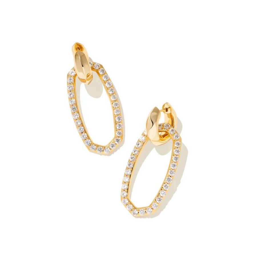 Jewelry Kendra Scott | Kendra Scott Danielle Convertible Link Earrings In White Crystal