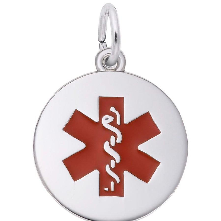 Jewelry Rembrandt | Medical Symbol Disc Charm - Red Symbol