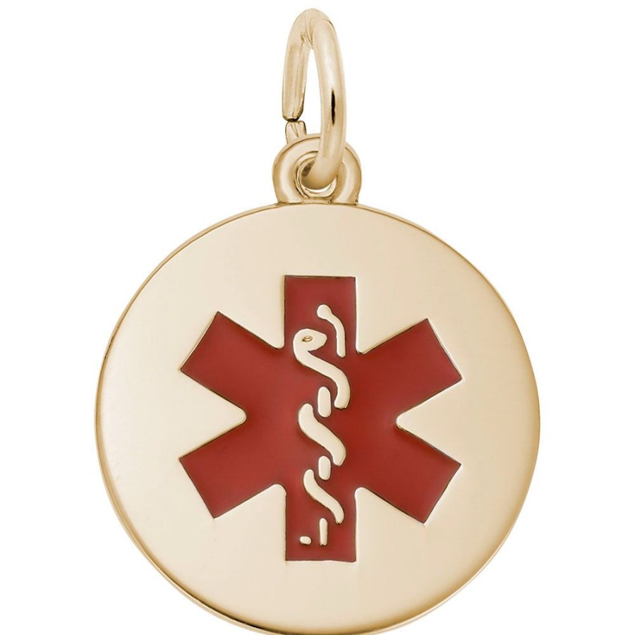 Jewelry Rembrandt | Medical Symbol Disc Charm - Red Symbol