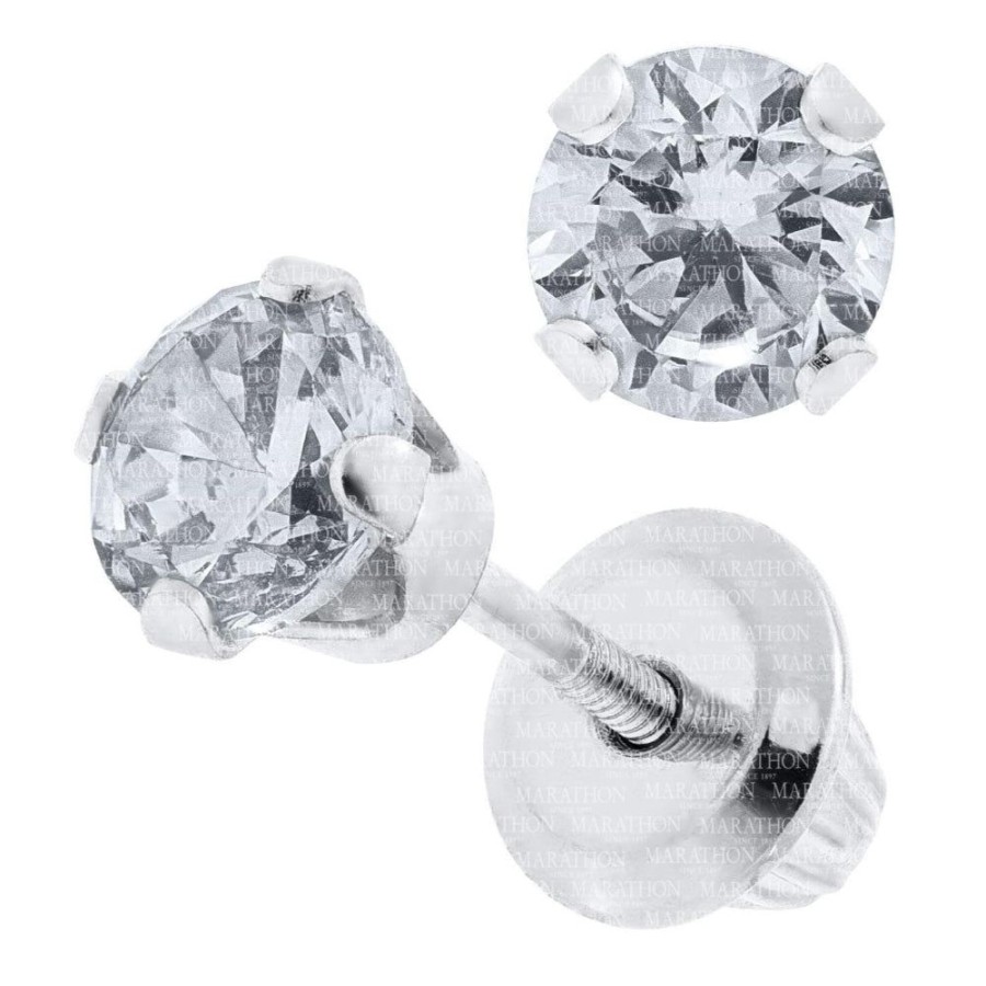 Jewelry Smyth Jewelers | Children'S Silver Pierced Cz Stud Earrings