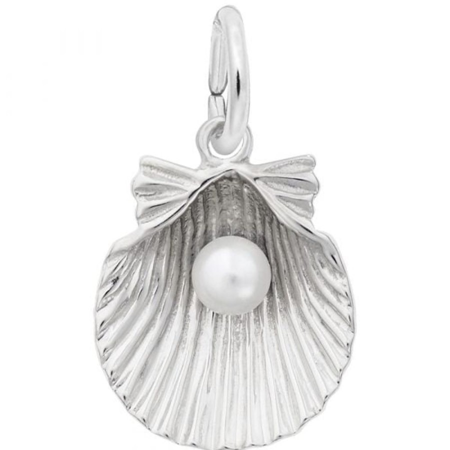 Jewelry Rembrandt | Sterling Silver Clamshell With Pearl Charm