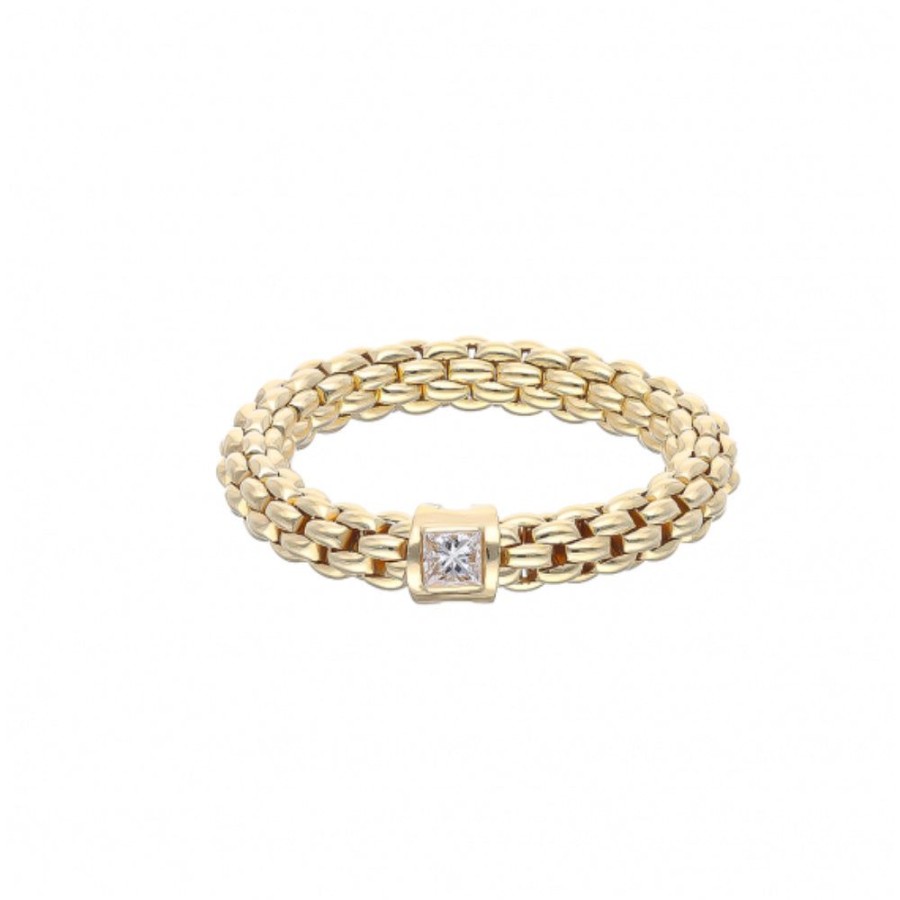 Jewelry Fope | Fope 18K Souls Flex'It Ring With Single Diamond