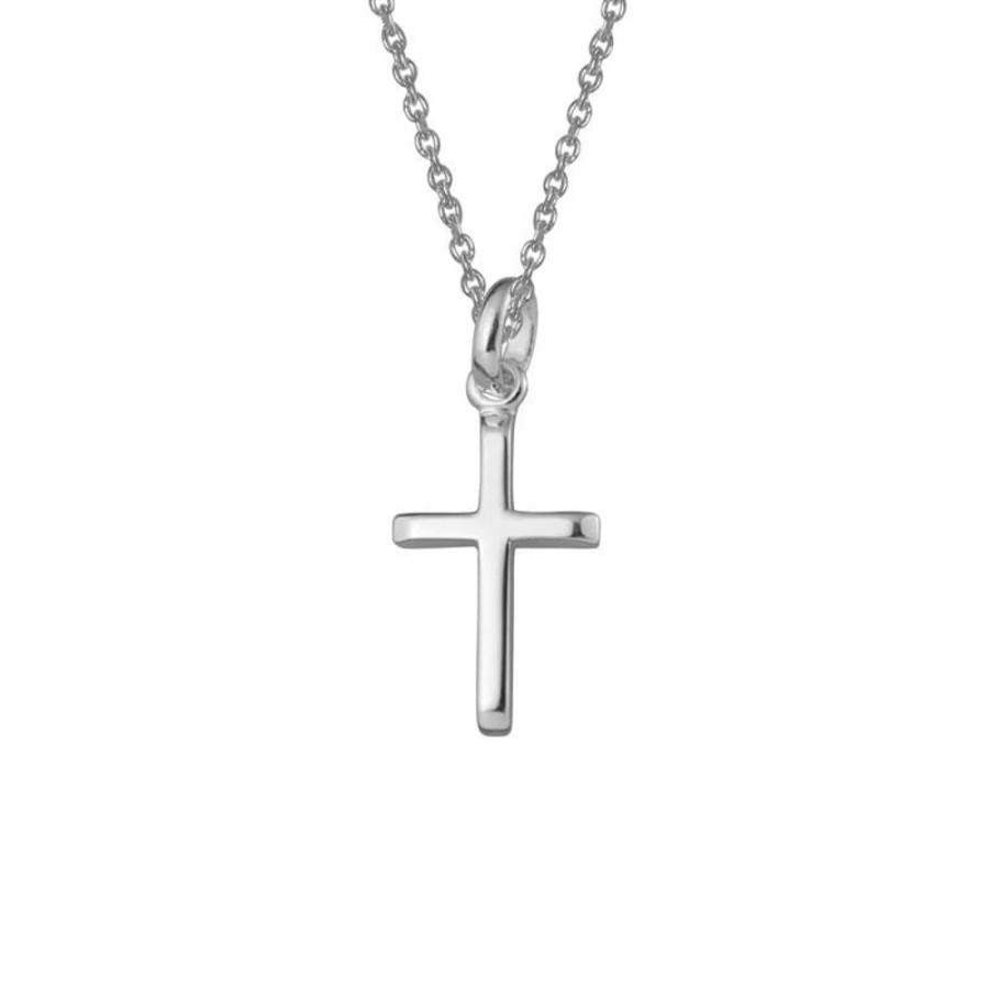 Jewelry Smyth Jewelers | Sterling Silver Beveled Tip Cross Necklace