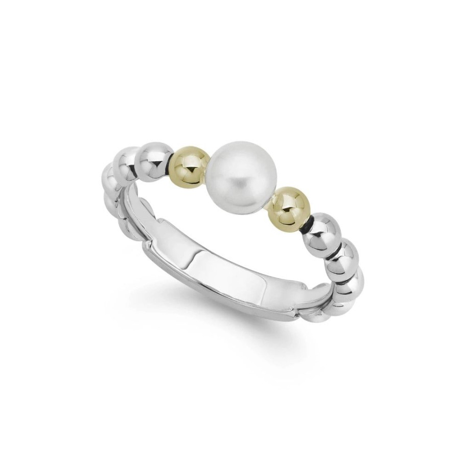 Jewelry Lagos | Lagos Two Tone Luna Pearl Ring