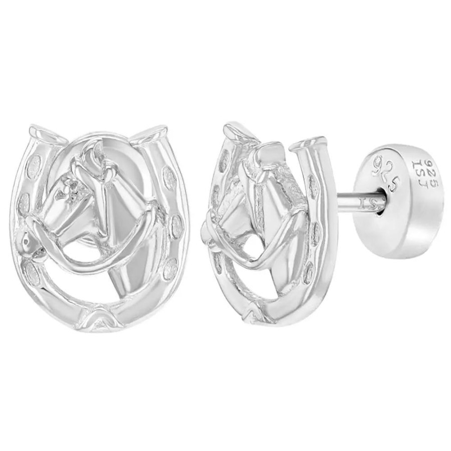 Jewelry Smyth Jewelers | Children'S Sterling Silver Shoe Horse Equestrian Stud Earrings