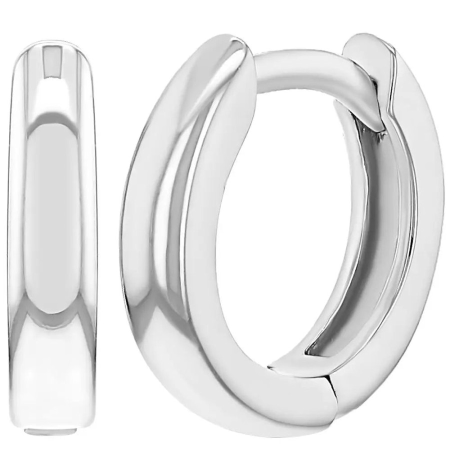 Jewelry Smyth Jewelers | Children'S Sterling Silver Small Plain 10Mm Huggie Hoop Earrings