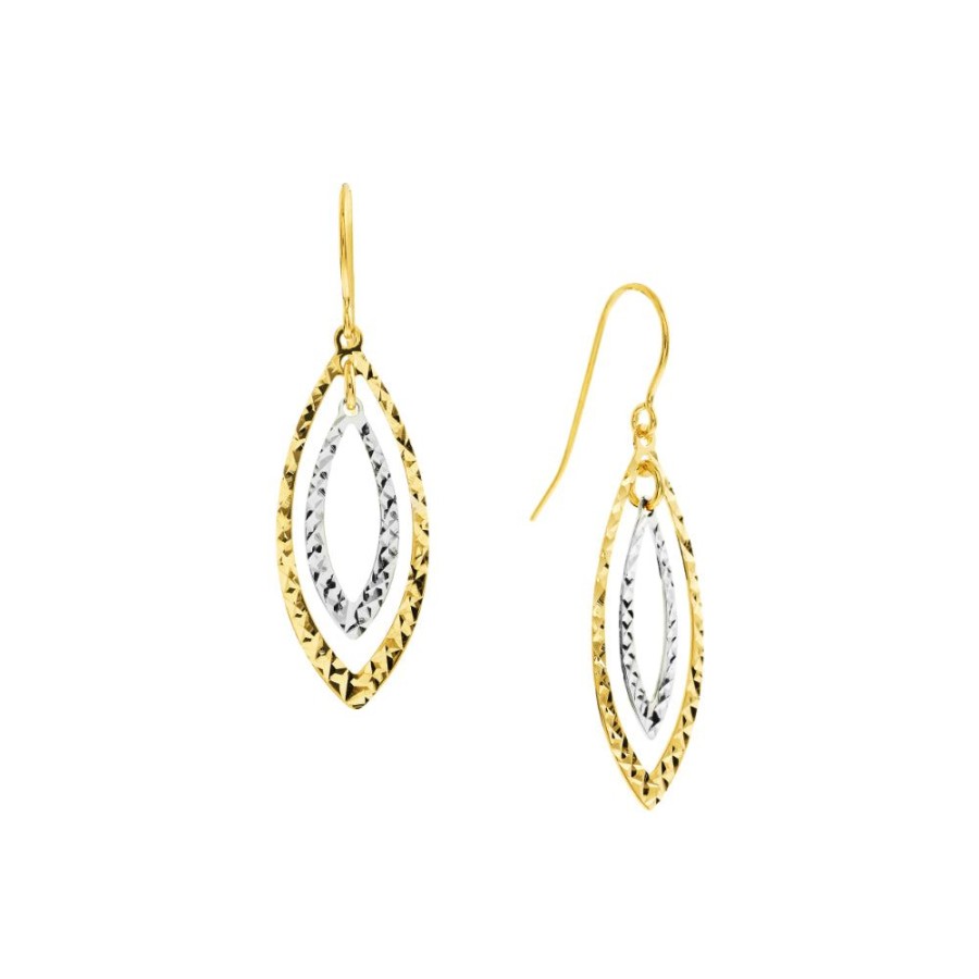 Jewelry Smyth Jewelers | 14K Two Tone Diamond-Cut Earrings