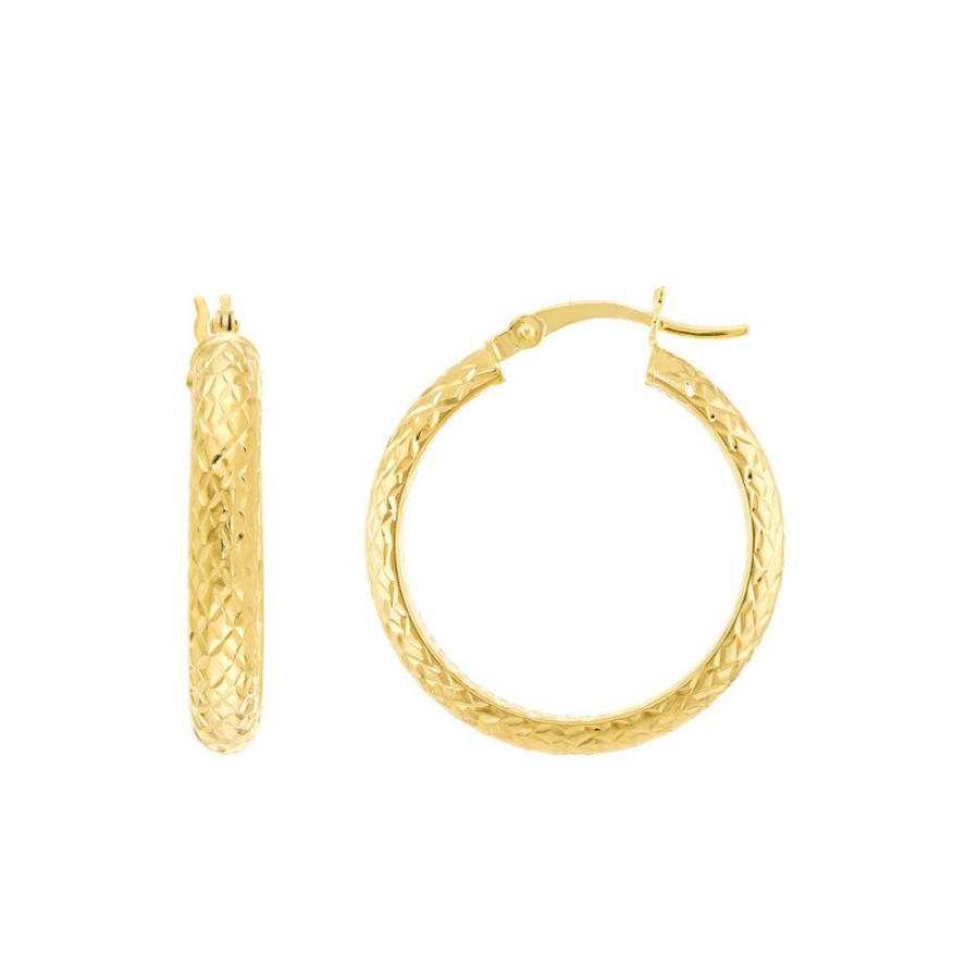 Jewelry Smyth Jewelers | 14K Gold Diamond Cut Hoop Earrings