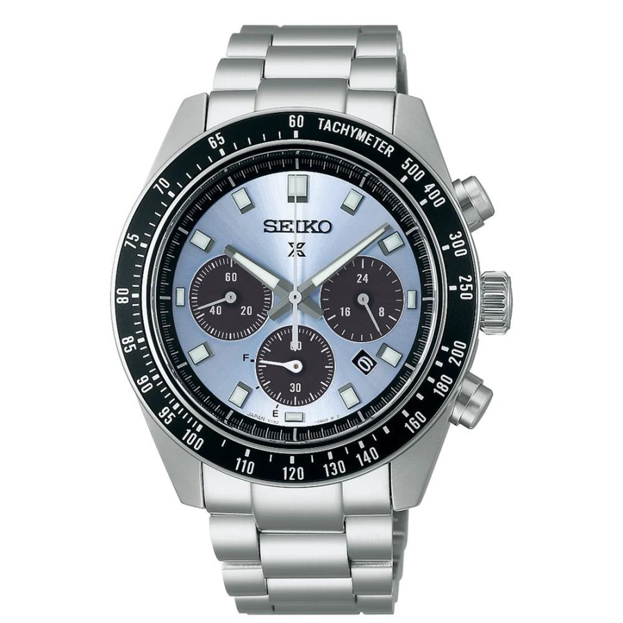 Gifts Seiko | Seiko Prospex Speedtimer 41Mm Solar Silver Dial, Ssc935