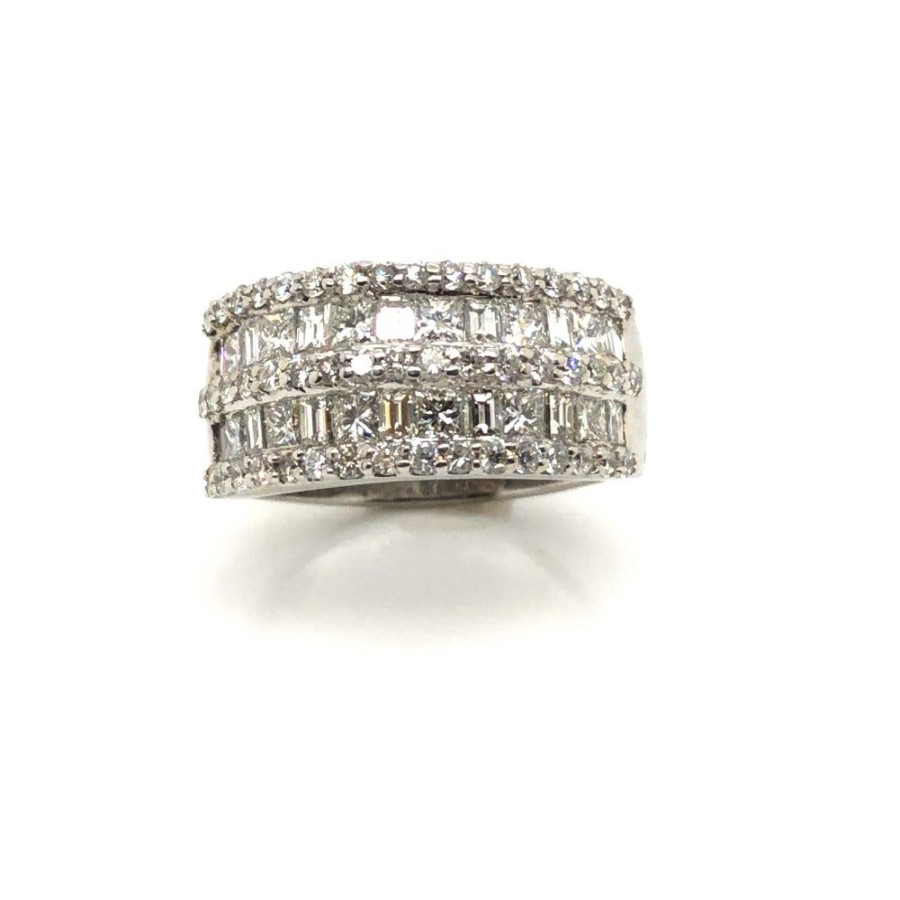 Jewelry Smyth Jewelers | Estate 18K White Gold Wide 5 Row Diamond Ring