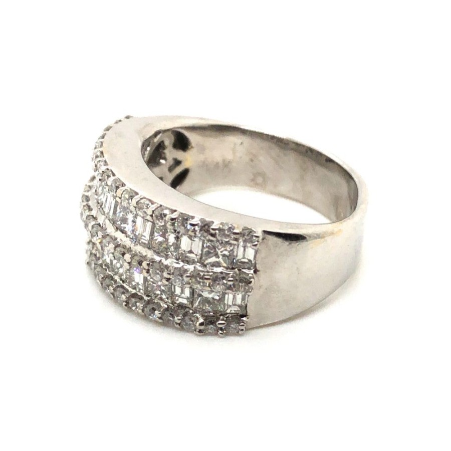 Jewelry Smyth Jewelers | Estate 18K White Gold Wide 5 Row Diamond Ring