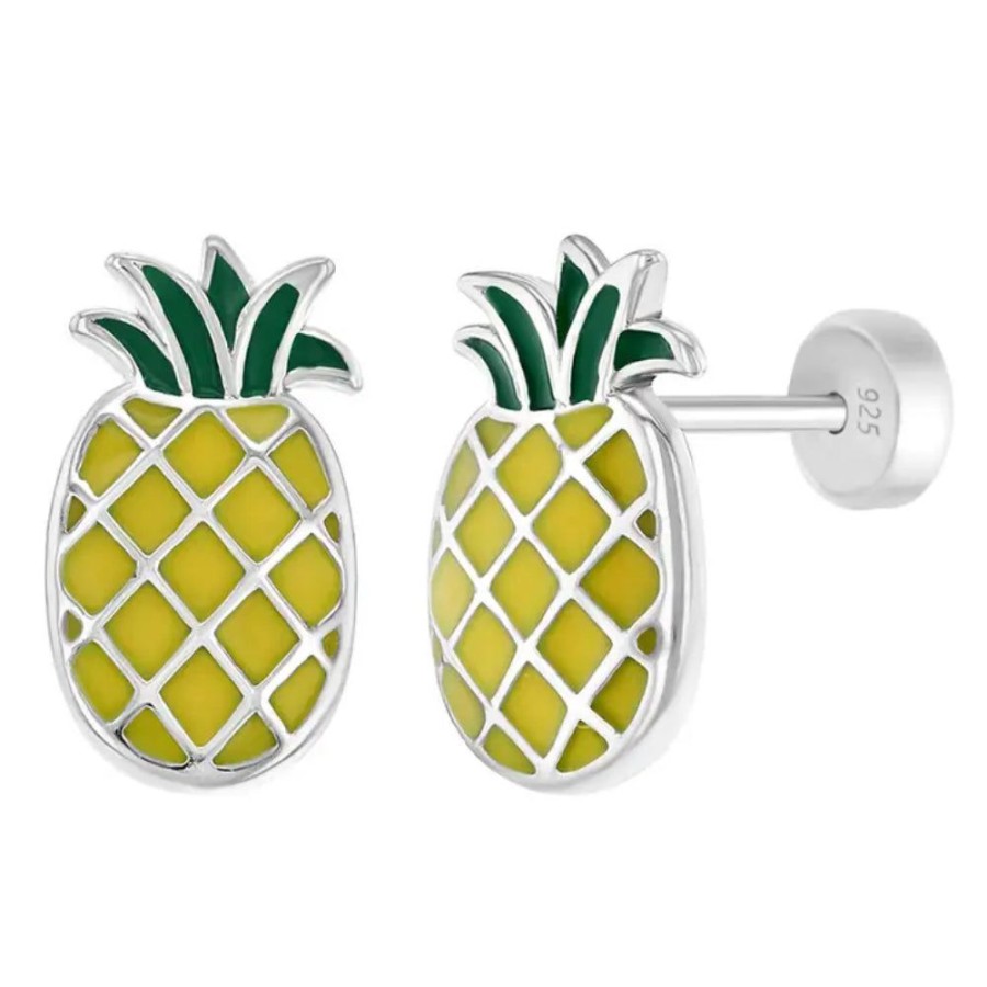 Gifts Smyth Jewelers | Children'S Sterling Silver & Enamel Pineapple Stud Earrings