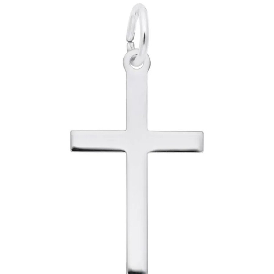 Jewelry Rembrandt | Sterling Silver Medium Plain Cross Charm 3/4"