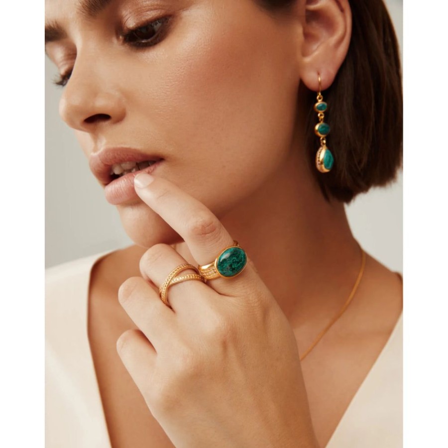 Jewelry Anna Beck | Anna Beck Large Malachite Chrysocolla Ring