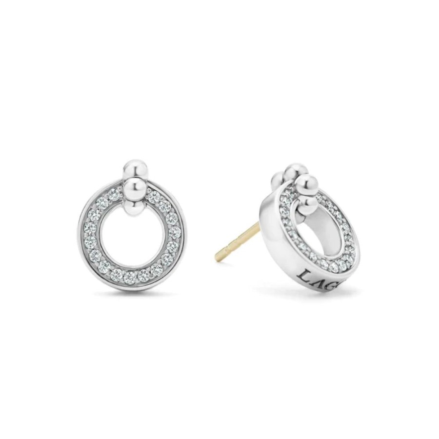 Jewelry Lagos | Lagos Caviar Spark Diamond Circle Stud Earrings