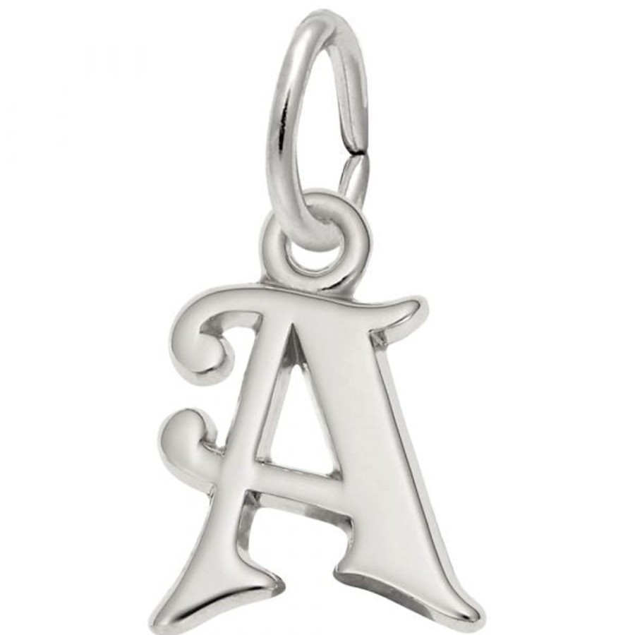 Jewelry Rembrandt | Sterling Silver Curly Initial Charm