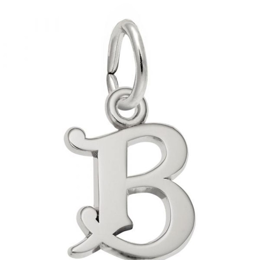 Jewelry Rembrandt | Sterling Silver Curly Initial Charm